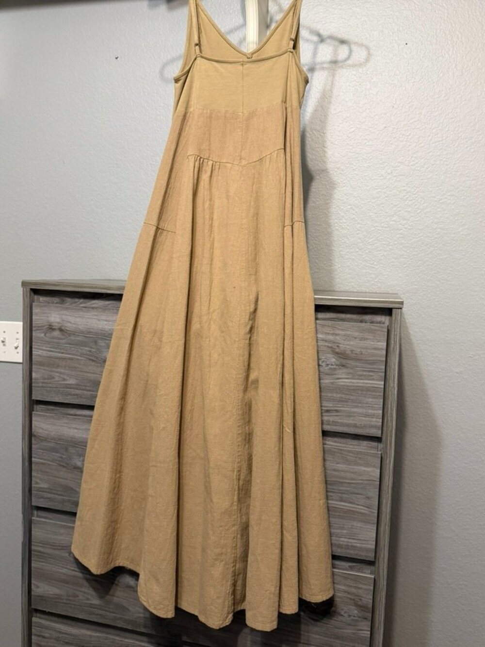 Free People Soledad Midi Dress | Small | Khaki | Cotton | A-Line Dress - Picture 10 of 15